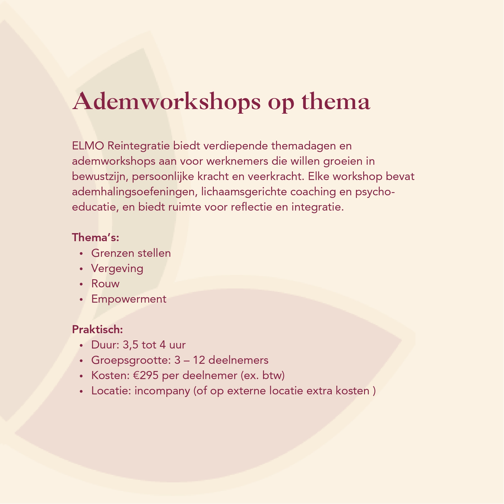 3. ELMO - Flyer ademworkshops op thema